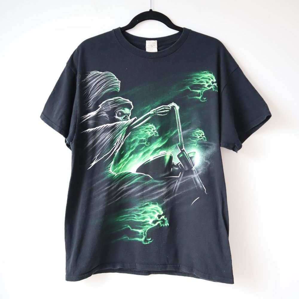 Grim Reaper Death Metal Art T Shirt, Size Large